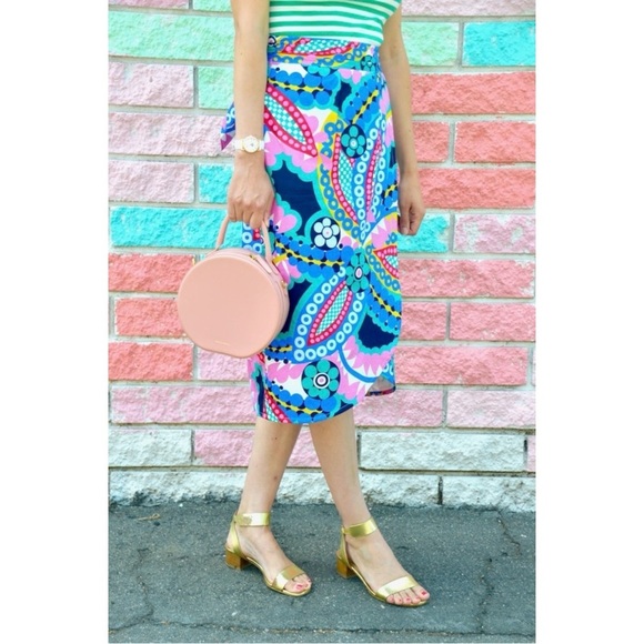 J.Crew Tie Back Tulip Skirt in Ratti Kaleidoscope Floral Size 4 - Picture 13 of 14